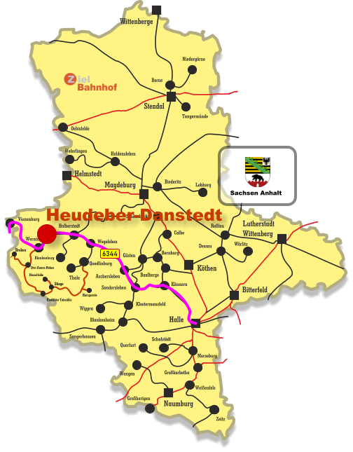 Großherigen Sangerhausen Blankenheim Klostermansfeld Wippra Sandersleben Könnern Baalberge Aschersleben Calbe Bernburg Güsten Schönebeck Dessau Wörlitz Roßlau Großkorbetha Weißenfels Merseburg Schafstädt Querfurt Wangen Zeitz Naumburg Halle Lutherstadt Wittenberg Köthen Stendal Helmstedt Wittenberge Magdeburg Bitterfeld Vienenburg Werningerode Halberstadt Blankenburg Wegeleben Quedlinburg Eisefelder Talmühle Stiege Hasselfelde Harzgerode Broken Drei Annen Hohne Tangermünde Niedergörne Borne Biederitz Haldensleben Weferlingen Lohburg Oebisfelde Thale 6344 Sachsen Anhalt Heudeber-Danstedt