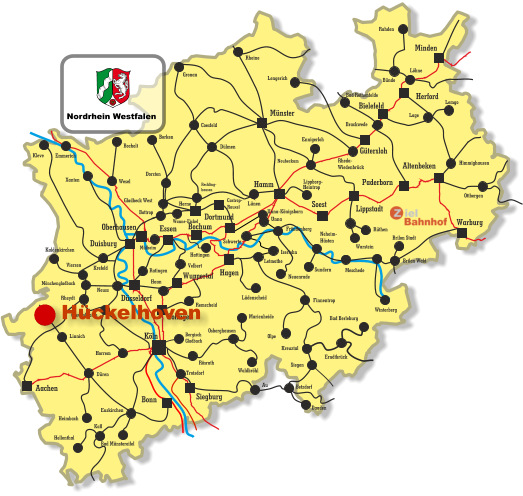 Unna-Königsborn Letmathe Iserlohn Castrop- Rauxel Unna Himmighausen Rheydt Remscheid Bergisch Gladbach Bocholt Borken Dorsten Wesel Xanten Mönchengladbach Kleve Viersen Emmerich Münster Warburg Altenbeken Paderborn Lippstadt Soest Siegburg Aachen Haan Ratingen Bonn Minden Herford Bielefeld Gütersloh Hamm Dortmund Duisburg Essen Mülheim Oberhausen Bochum Hagen Wuppertal Solingen Düsseldorf Köln Gronau Lünen Bottrop Gladbeck West Herne Reckling- hausen Kaldenkirchen Neuss Krefeld Grevenbroich Horrem Düren Kall Hellenthal Heimbach Linnich Euskirchen Bad Münstereifel Au Marienheide Lüdenscheid Fröndenberg Rüthen Warstein Lippborg- Heintrop Neubeckum Ennigerloh Neuenrade Sundern Neheim- Hüsten Finnentrop Olpe Schwerte Wanne-Eickel Meschede Winterberg Brilon Stadt Brilon Wald Siegen Kreuztal Waldbröhl Osberghausen Betzdorf Daaden Erndtbrück Troisdorf Bad Berleburg Ottbergen Dülmen Coesfeld Löhne Lage Lemgo Brackwede Rheda- Wiedenbrück Bad Rothenfelde Bünde Lengerich Rheine Rahden Hattingen Velbert Rösrath Nordrhein Westfalen Hückelhoven